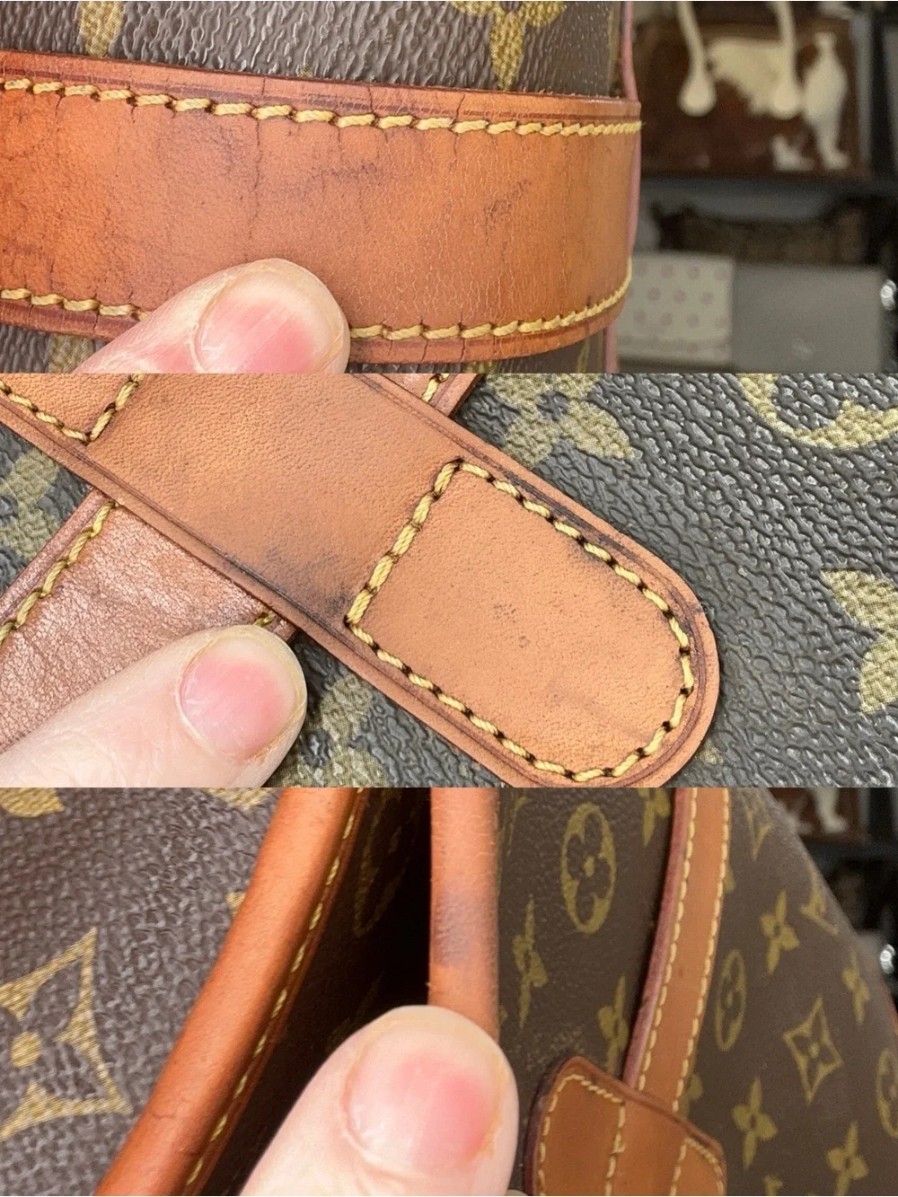 Louis Vuitton Marne GM Monogram Crossbody Bag VI0927 France 1997 COA - Picture 14 of 15